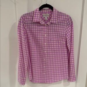 J. Crew Lavender and White Gingham Shirt